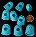 Finger Tip Protection - [9-Pack] of Teal Fingers - S (3) / M (3) / L (3) - Great for NonStick Arts & Crafts/Wax Carving/Guitar Players [for Petite Women and Kids]