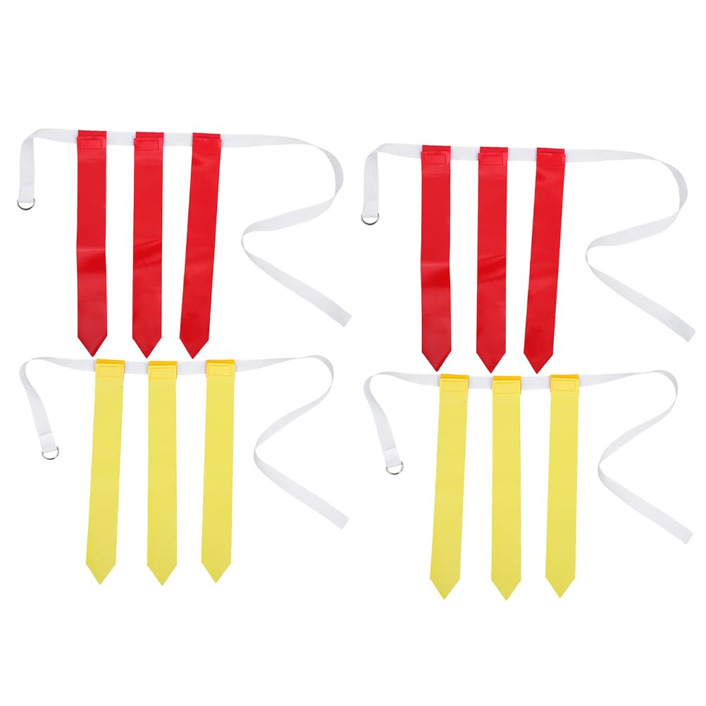 HANABASS 4pcs Flag Football Belts Kit Adjustable Waist Belts, Football and Flags Set, Teens Ideal for Kids/Youth/men/women