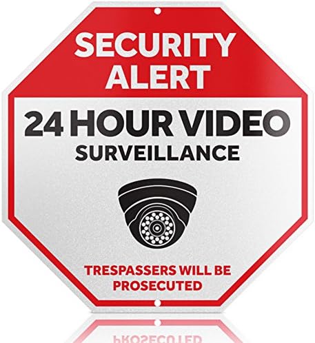 Dome Video Surveillance Sign w/Reflective Layer & UV Waterproof Rust Free Coating