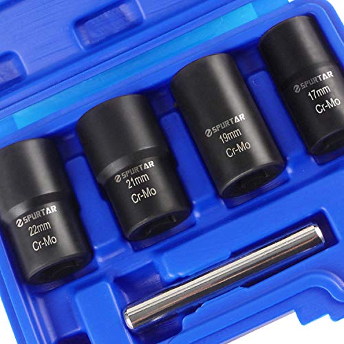 Spurtar Twist Socket Set Lug Nut Remover 5 Pieces Impact Stripped Lug