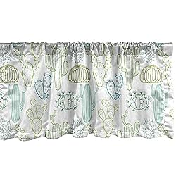 Ambesonne Cactus Window Valance, Prickle Plants