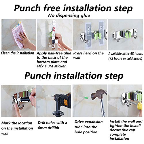 image for DGSL Broom Mop Holder Heavy Duty Wall Mount Stainless Steel Wall Mount