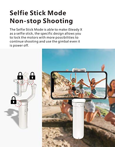 hohem Smartphone Gimbal Stabilisator, 3-Achsen Handy Gimbal Stabilisator für iPhone 12/11/X/Max Samsung Huawei usw, One-Click Bedienung, Sportmodus, Gesichtsverfolgungs, Bewegungszeitraffer (Schwarz)