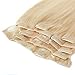 Grammy 20 Inch 7pcs Remy Clips in Human Hair Extensions 70g with Clips for Highlight (20inch, 613 Bleach Blonde)