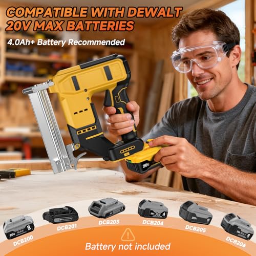 Cordless 18GA 2-in-1 Nail Gun & Staple Gun, Compatible with Dewalt 20V Max Battery (No Battery), Electric Brad Nailer & Stapler Battery Powered with 1200 Nails & Staples for DIY, Woodworking