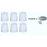 (6) Medela Clear Travel Caps/ bottle cap/ nipple cap/ collar cap - Genuine for Use with Collar Ring - Medela Bottles