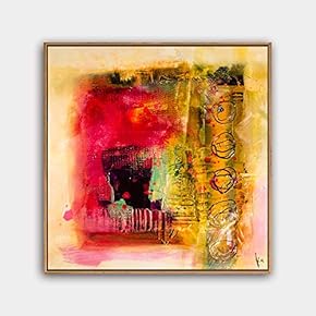 Framed Canvas Wall Art Modern Texture Painting Canvas Prints Home Artwork Decoration for Living Room,Bedroom - 16x16 inches