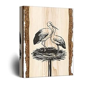 Canvas Wall Art Abstract Rustic Style Painting Artwork for Home Prints Framed - 12x18 inches