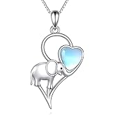 SHINYKEND 925 Sterling Silver Elephant Necklace for Women, Elephant Pendant Cute Animal Necklace Valentine's Day Birthday Mother's day Jewelry Gifts for Her Mom Girlfriend 18+2"