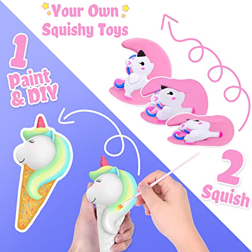 Paint Your Own Squishies Kit, Bergmoer DIY Squishies Set, Unicorn Arts
