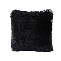 Nuoinet Home Decorative Throw Pillow Cover - Comfortable Plush Pillow Case Sofa Waist Throw Cushion Cover (Black)