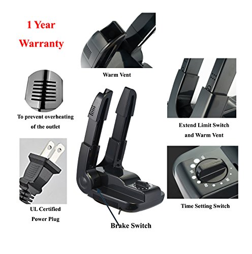 Manledio Smart Electric Shoe Boot Dryer Warmer, Portable Folding Dryer Adjustable Rack/Timer Boots Shoes Socks Gloves Helmet Gear