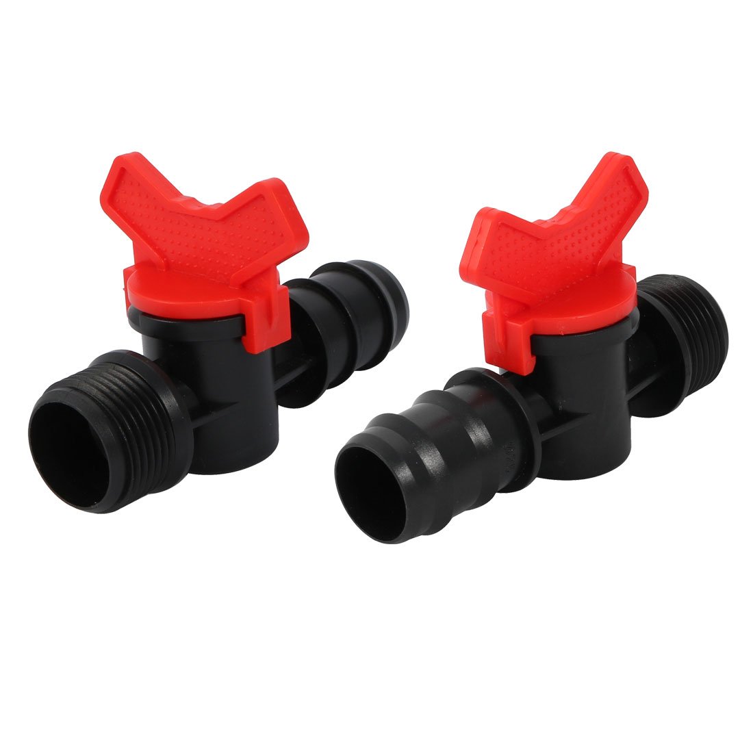 sourcingmap 2pcs M25 Male Thread Ball Valve Barb Hose Connector for 25mm Inner Dia Pipe