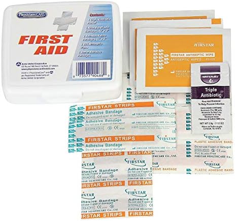 Physicianscare First Aid Kit, Portable, White, Plastic - 90488, (Pack of 2)