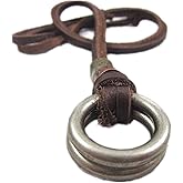 COOLLA Brown Leather and Alloy Pendant Adiustable Men's Leather Necklace Pl233