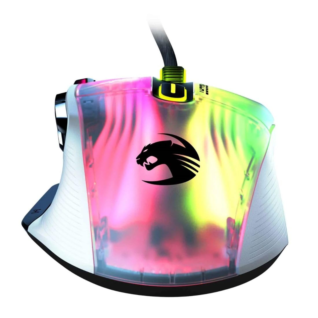 ROCCAT Kone XP PC Gaming Mouse with 3D AIMO RGB Lighting, 19K DPI Optical Sensor, 4D Krystal Scroll Wheel, Multi-Button Design, Wired Computer Mouse - White
