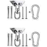 HOMPER Hammock Hanging Kit 2PCS, 1000 lb Capacity Heavy Duty 360° Rotate Swing Hooks forChair, Yoga, Outdoor Patio Porch