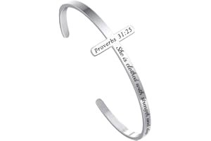 M MOOHAM Cross Bracelet Christian Gifts for Women - Engraved Quote Religious Cuff Bangle Bible Verse Jewelry Gift for Women Confirmation Baptism Gifts Christian Bracelet