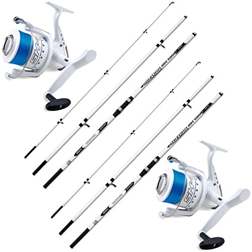Lot De 2 Moulinets Atlantic 7000 FD – Corps Graphite, Frein Avant, Capacité 310 M En 0,45 Mm – Pêche En Mer Et Plage