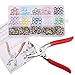 KINGSO 110 Sets Snap Setter Hand Pliers Setting Tool,Metal Ring Button Press Studs Sewing Craft Fastener Snap Pliers Craft Tool 9.5mm (Snap Sets)