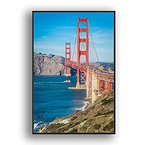 Framed Canvas Wall Art for Living Room, Bedroom Brooklyn Bridge and New York City Canvas Prints for Modern Home Decoration Ready to Hang - 16"x24" inches