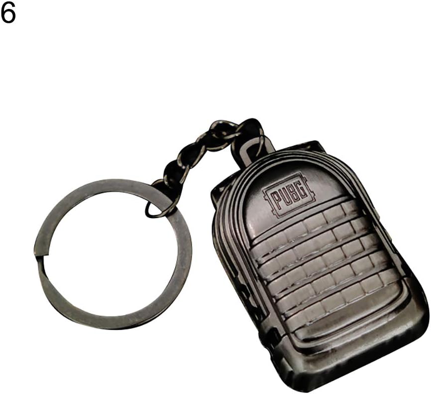 MAJGLGE Fashion Alloy Game Weapons Helmet Model Keychain Accessory Gift for PUBG Lover - 6#