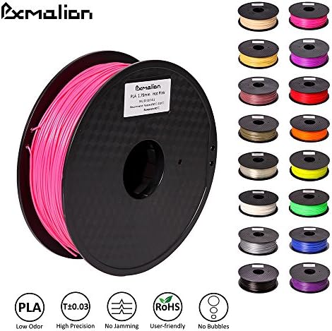 Pxmalion PLA 3D Filament, Hot Pink, 1.75mm, Accuracy +/- 0.03mm, Net Weight 1KG(2.2LB), Compatible with most 3D Printer &amp; 3D Printing Pen