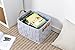 Collapsible Storage Basket Bins, Foldable Handmade Rectangular Felt Fabric Storage Box Cubes Containers with Handles- Large Organizer For Nursery Toys,Kids Room,Towels,Clothes, Grey （16