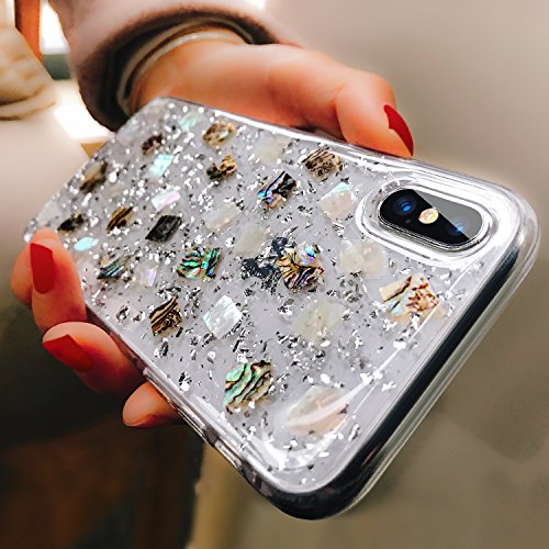 Iphone x case, ranvoo sparkle liquid glitter bling case…