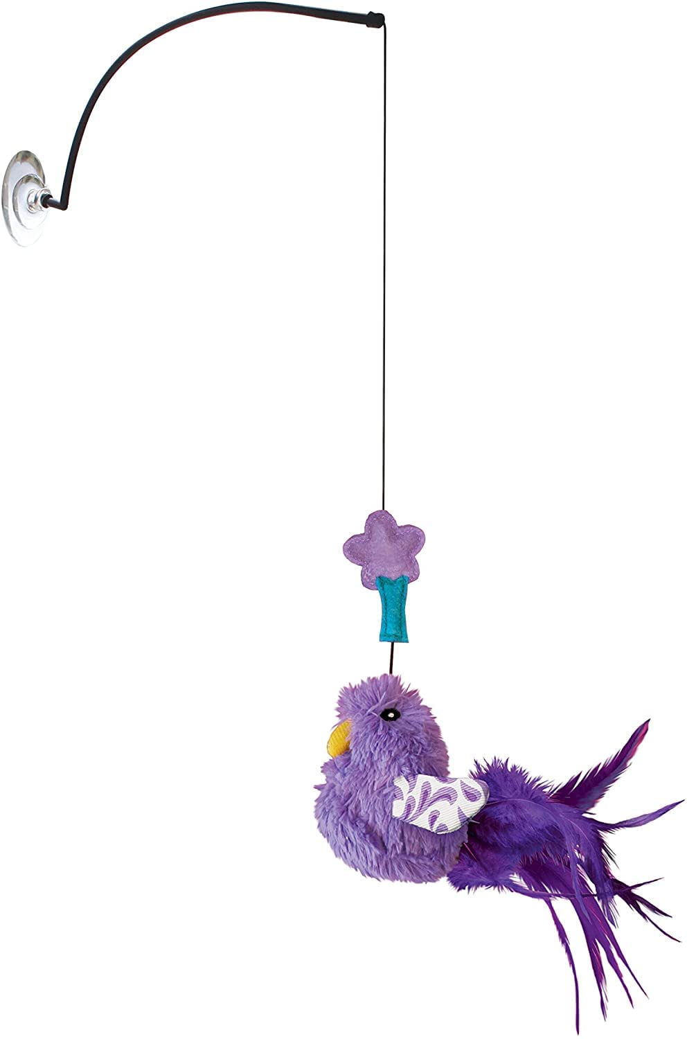 KONG - Connects Window Teaser - Colorful Bird for Enticing Cat Play (Assorted Colours)