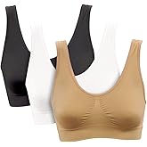 Genie Bra Women's 3 Pack - Wireless, Solid Color Seamless