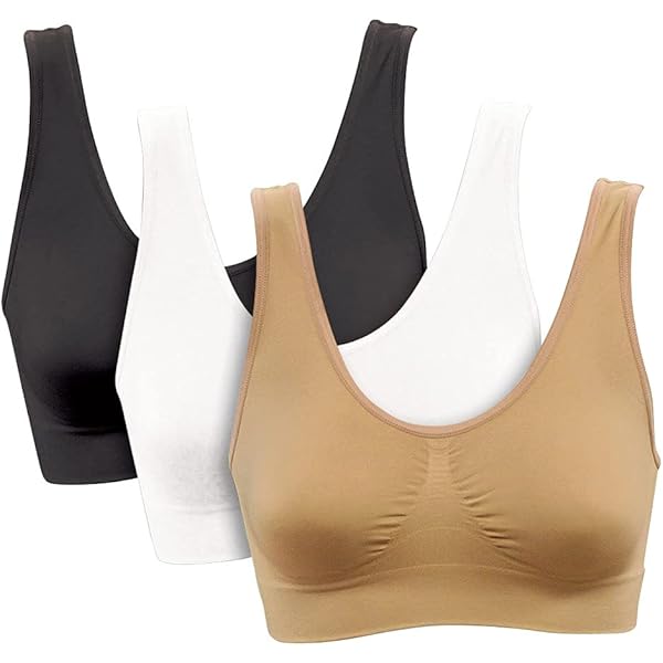 Genie Bra Womens 3 Pack - Wireless Bra for Women, Solid