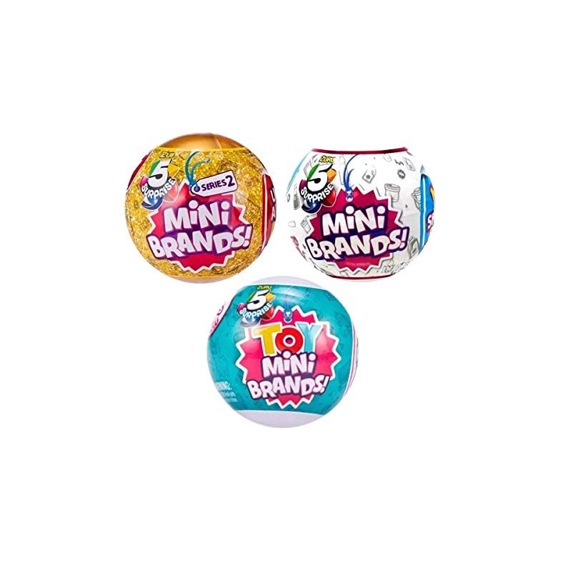 5 Surprise Mini Shopping & Toy Brands 3pk Capsule Miniature Bundle Zuru