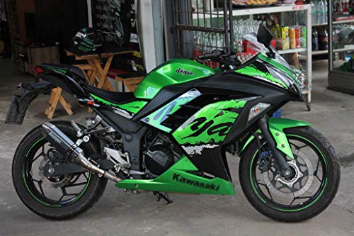 MGOD 1.5-2"Inlet Motor Exhaust Carbon Fiber Muffler with Removable DB Killer for Street/Sport Dirt Bike and Scooters