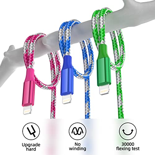 [Apple MFi Certified] iPhone Charger Fast Charging 3 Pack 10 FT Lightning Cable iPhone Charger