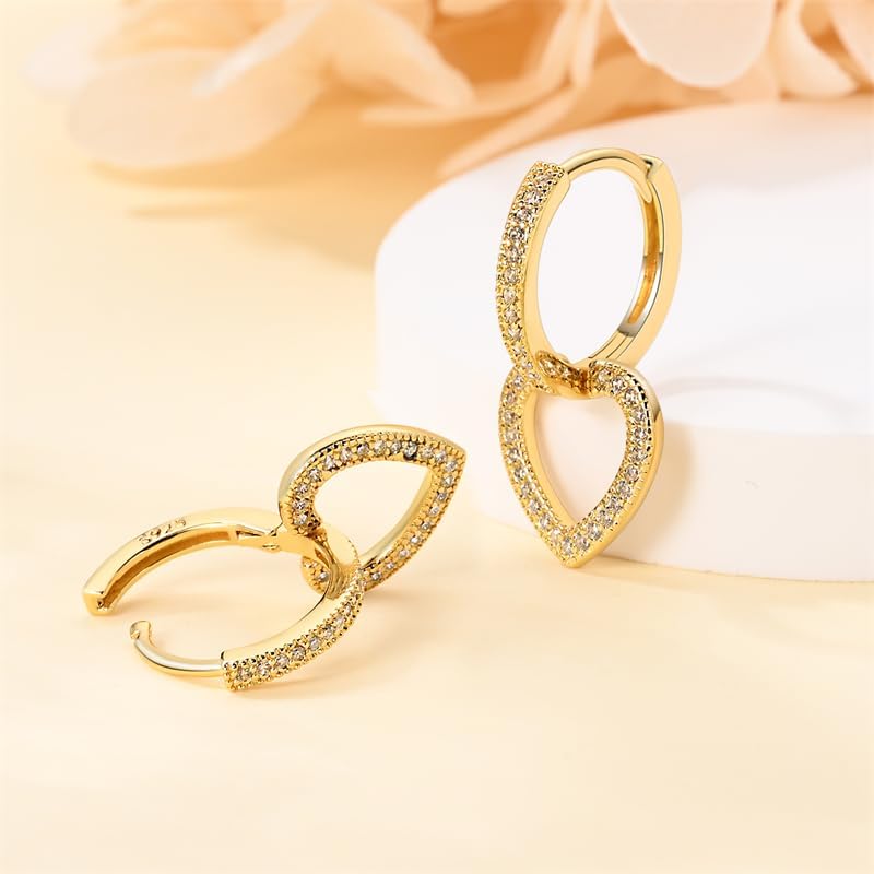 Brincos de argola em prata de lei 925 com zircónia cúbica colorida, joias com pendente para mulheres, conjunto de brincos para ela, 0,48 polegadas, prata, prata
