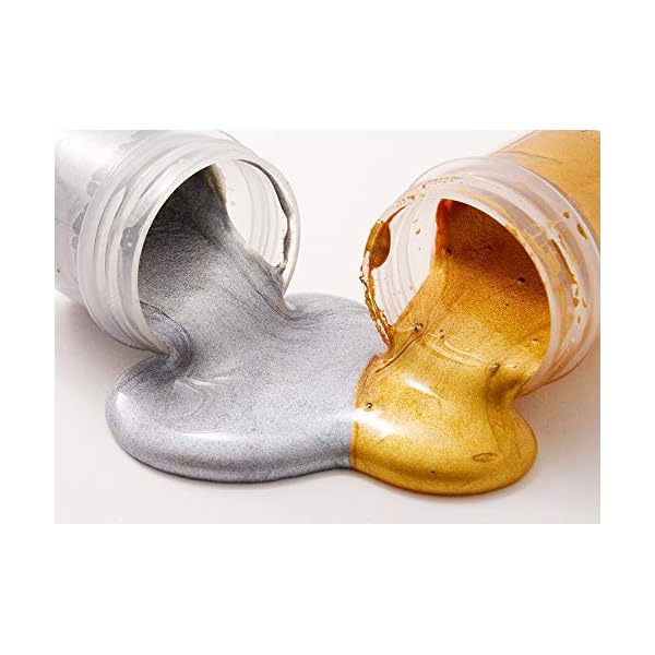 individuall Premium Metallic Farben | Acrylfarben Set mit 8 Farben | Malfarben mit Glitter Metall Effekt – Bild 4