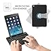 Tecknet Ultra-Thin Wireless Bluetooth Keyboard Case Cover with Auto Wake/Sleep mode, Multi-Angle Stand and 360 Degree Rotation Design (US Keyboard Layout) (iPad Mini 4, Black)