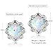Hypoallergenic Flower Stud Earrings Women White Fire Opal Gemstone Earring White Gold Plated Jewelry Gift Ladies