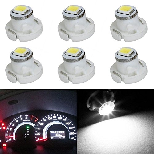 Partsam 6x 6000K White T4.2 Neo Wedge LED Bulb Instrument A/C Climate Heater Base Lights For Honda Accord Civic Odyssey