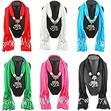 Sunward Womens Elephant Water Drop Owl Heart Pendant Tassel Charm Jewelry Scarf