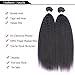 IMAYLI 8A Brazilian Kinky Straight Human Hair 3 Bundles(16 18 20 Total 300g) Yaki Human Hair Bundles 100% Unprocessed Brazilian Virgin Remy Human Hair Weave Extensions Natural Black