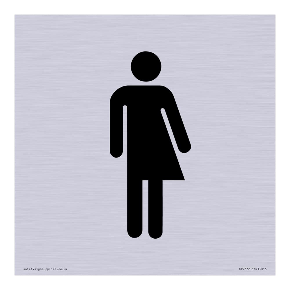 Non-gender specific/Gender neutral toilet symbol in positive black Sign - 150x150mm - S15