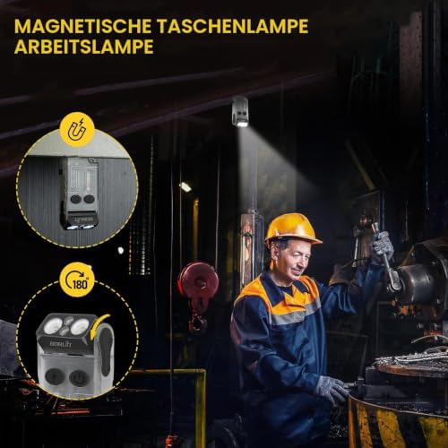 V20 Mini Taschenlampen, 180° Drehbar Taschenlampe mit 365nm UV Licht, 110dB Buzzer Alarm, 1000 Lumen Super Hell mit 13 Modi, IP67 Wasserdicht, für Camping Wandern Notfa (weiß)