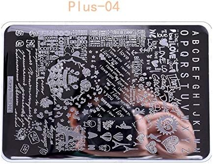 Plate Stamp - Zjoy-plus Big Template 1 Sheet 14.59.5cm Template Nail Art Polish Stamping Plates 3d Stencil For Nails Stamp