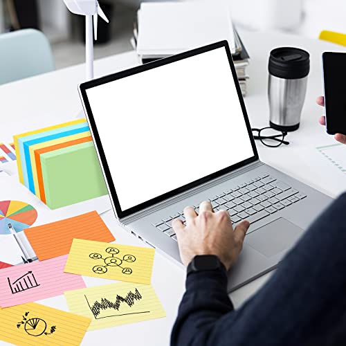 Koogel 1200PCS Colored Index Cards, Flash Cards 12 Neon Colors 3x5 Inch Study Cards with One Ruled Side One Blank Side for School Office Learning Note Taking