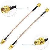 BINGFU SMA Female Bulkhead Mount to SMA Male RG316 Antenna Extension Cable 6 inch 15cm 2-Pack Compatible with 4G LTE Router Gateway Cellular SDR USB Dongle Receiver