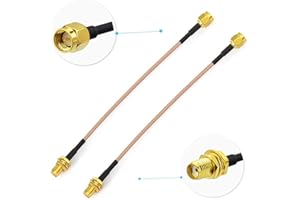 BINGFU SMA Female Bulkhead Mount to SMA Male RG316 Antenna Extension Cable 6 inch 15cm 2-Pack Compatible with 4G LTE Router Gateway Cellular SDR USB Dongle Receiver