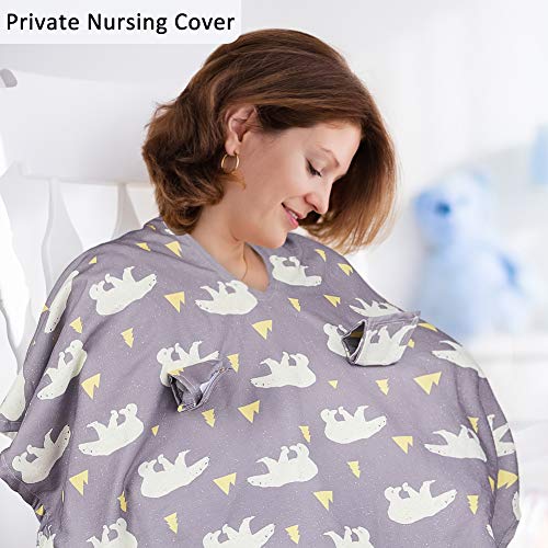 MHJY Carseat Canopy Cover Nursing Cover Breathable Baby Car Seat Canopy Polar Bear Carseat Canopy for Girl Boy Baby Shower Gift Multi-use Cover for Breastfeeding Moms