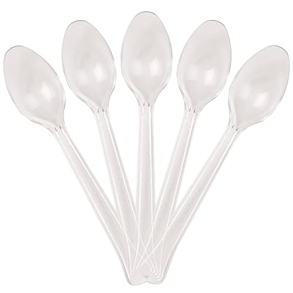 Amazon.com: JAM PAPER Premium Utensils Party Pack - Plastic Spoons - Clear - 48 Disposable Spoons/Pack: Kitchen & Dining
